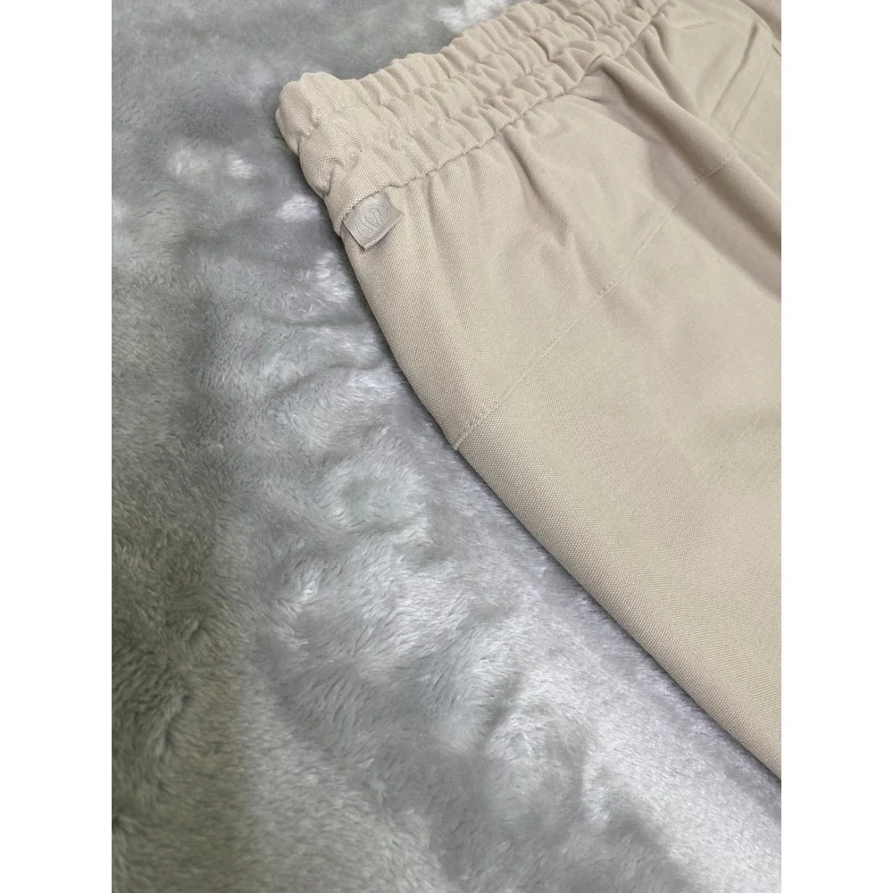 Lululemon Lab Tapered Jogger Pants Men Small Tan Elastic Waist Drawstring 31.5in